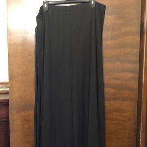 Black Dress Palazzo Flowing Pants with Side Scarf